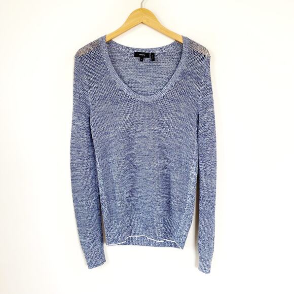 Theory Admiral Mix Scoop Neck Sweater in Prosecco Size XS - Picture 2 of 6